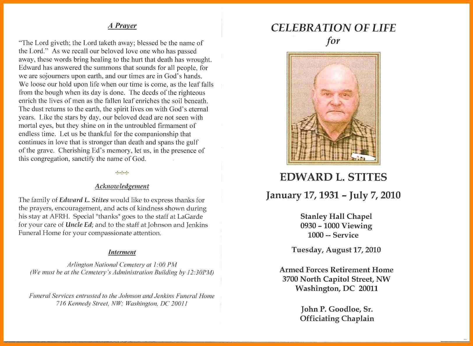 In Memoriam Cards Template Free Celebration Of Life Program Pertaining To Remembrance Cards Template Free