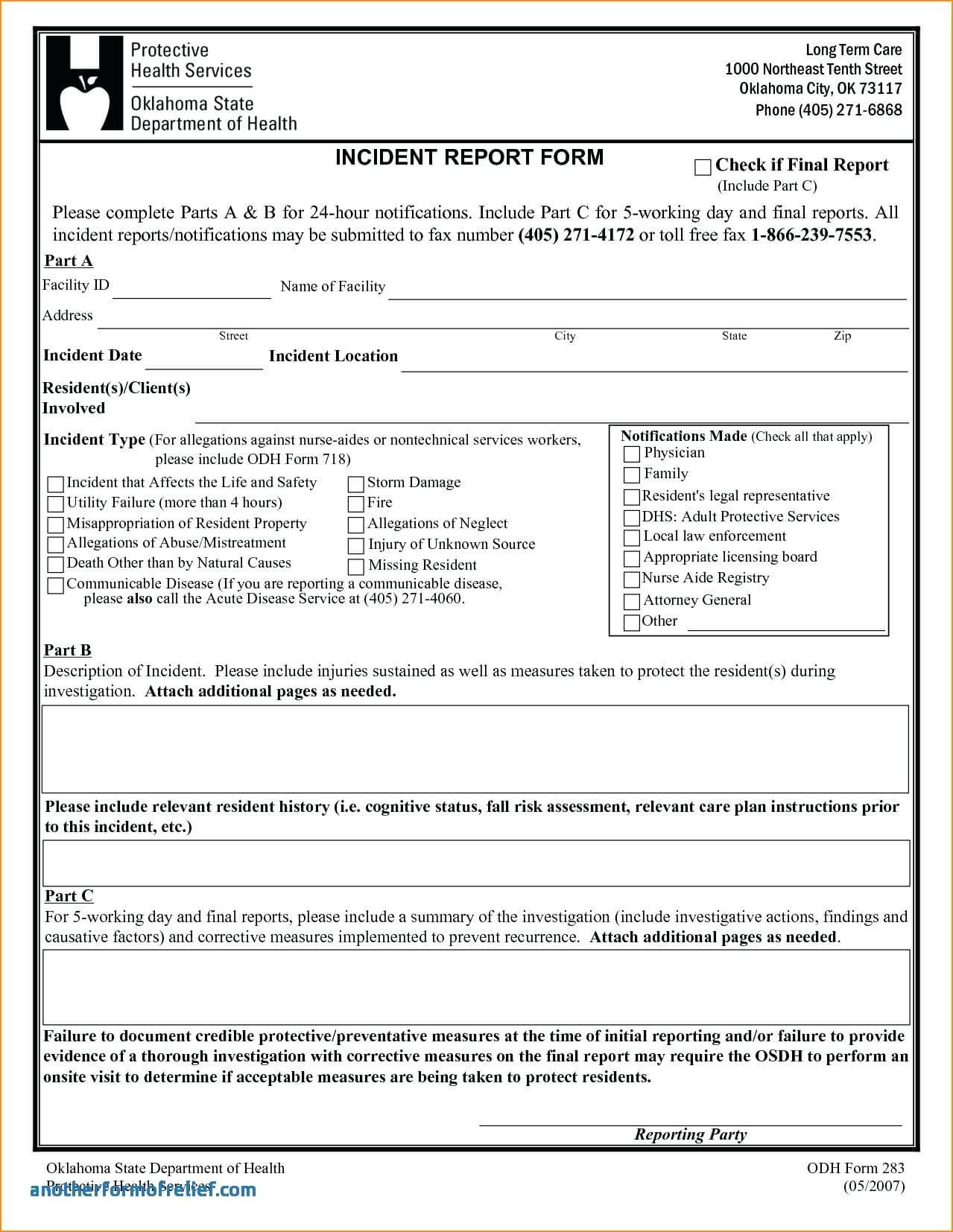 Incident Report Letter Sample In Workplace | Manswikstrom.se Pertaining To Ohs Incident Report Template Free