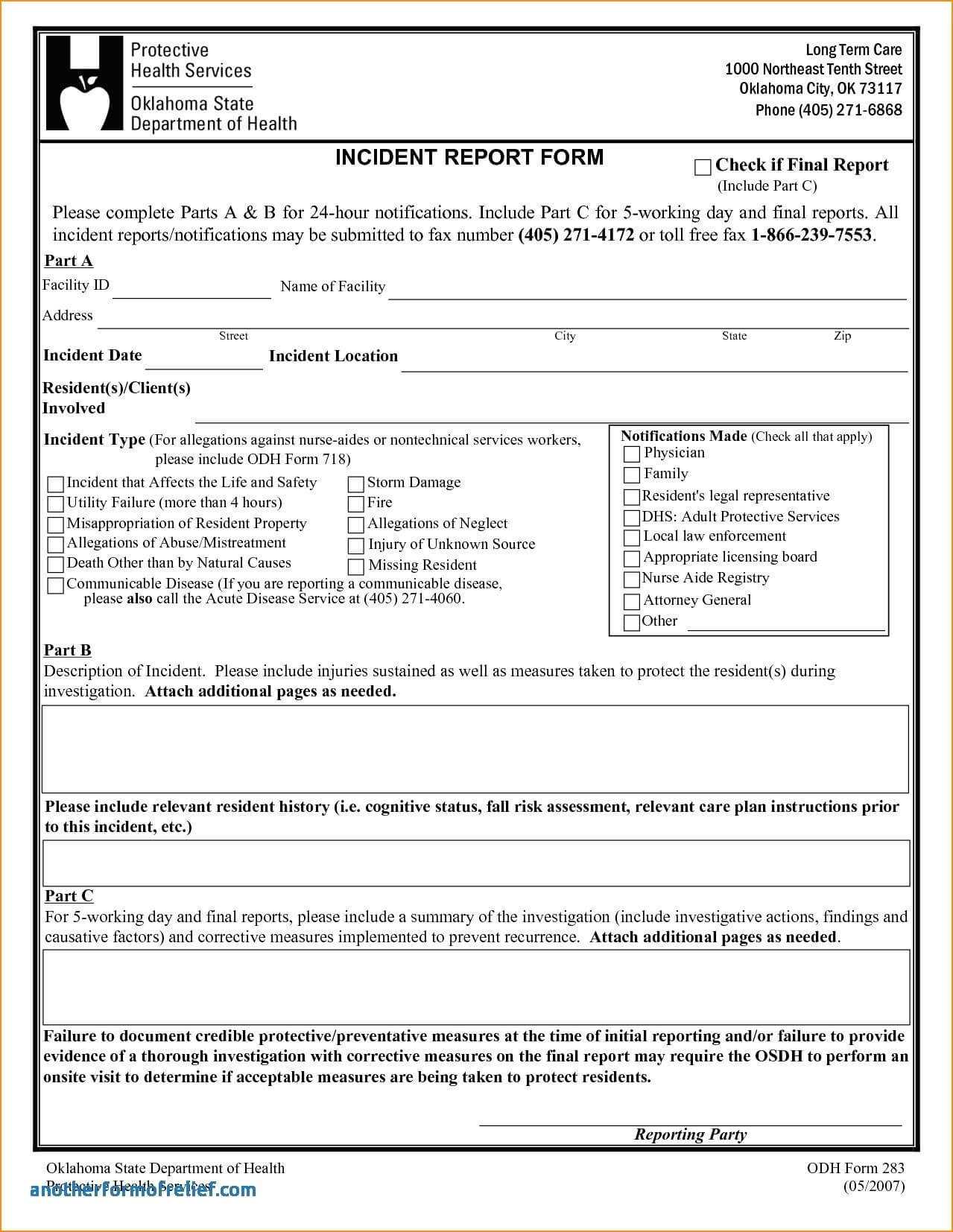 Incident Report Letter Sample In Workplace | Manswikstrom.se Pertaining To Ohs Incident Report Template Free