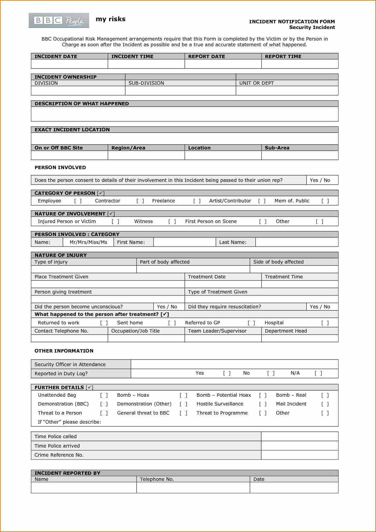 Incident Report Sample In Workplace | Glendale Community Pertaining To Ohs Incident Report Template Free