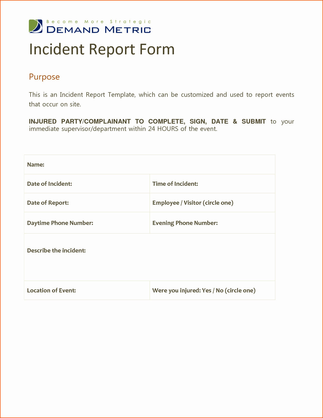 Incident Report Template Microsoft Best Of Incident Report With Incident Report Template Microsoft