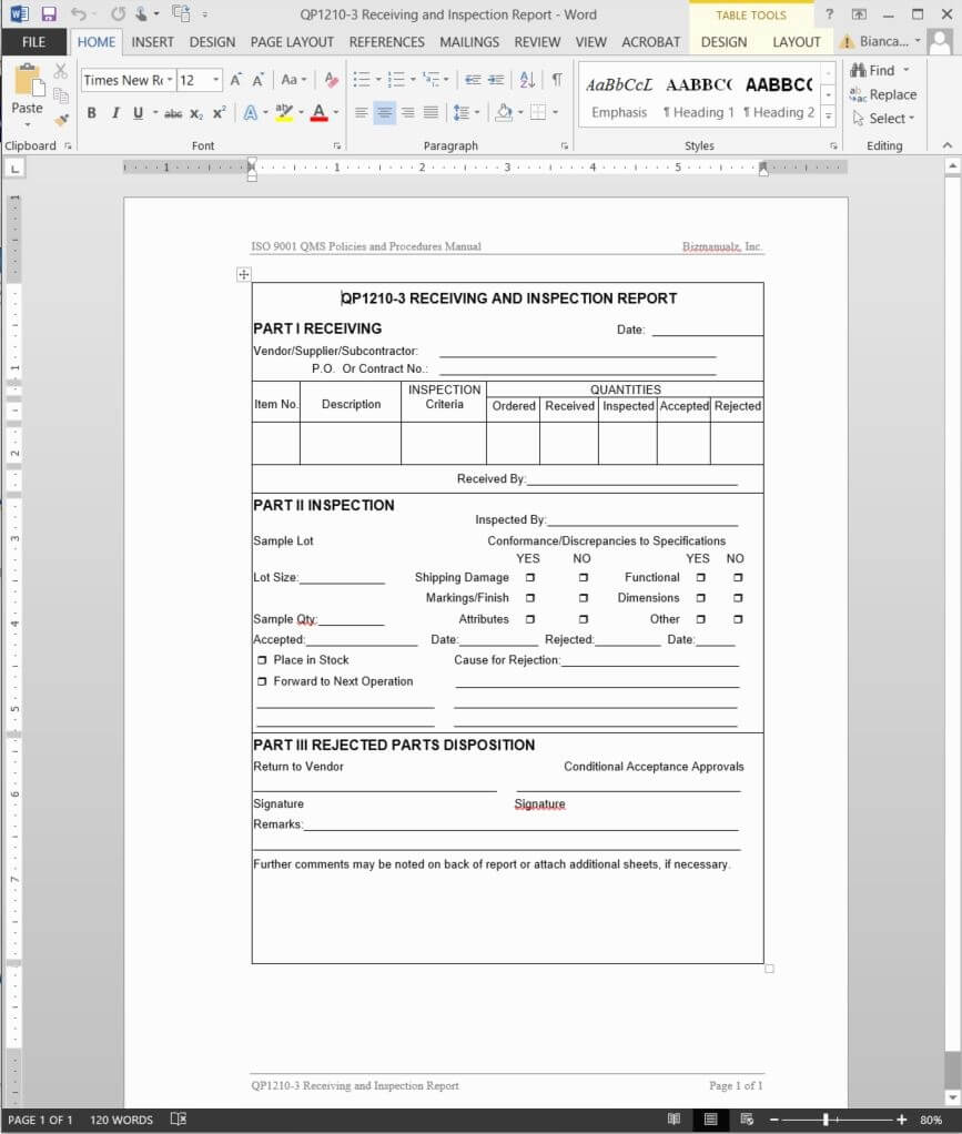 Incoming Quality Inspection Form Top 12 Trends In Incoming With Engineering Inspection Report Template
