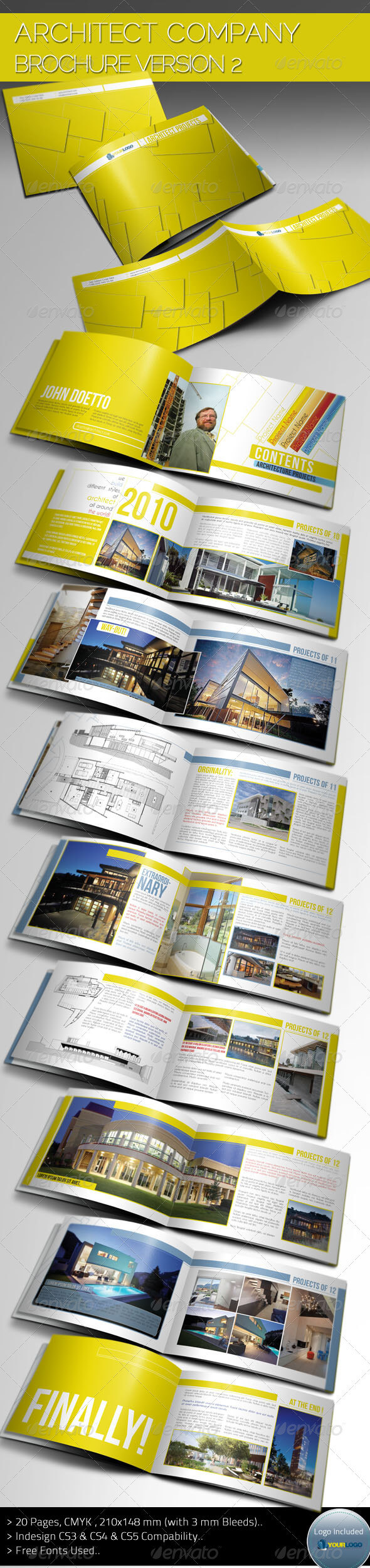 Indesign Brochure Template Graphics, Designs & Templates Intended For Architecture Brochure Templates Free Download