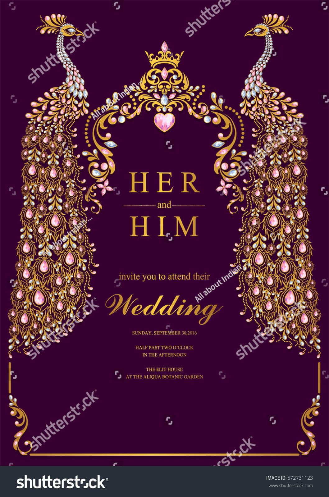Indian Wedding Invitation Card Templates With Gold Peacock Throughout Indian Wedding Cards Design Templates