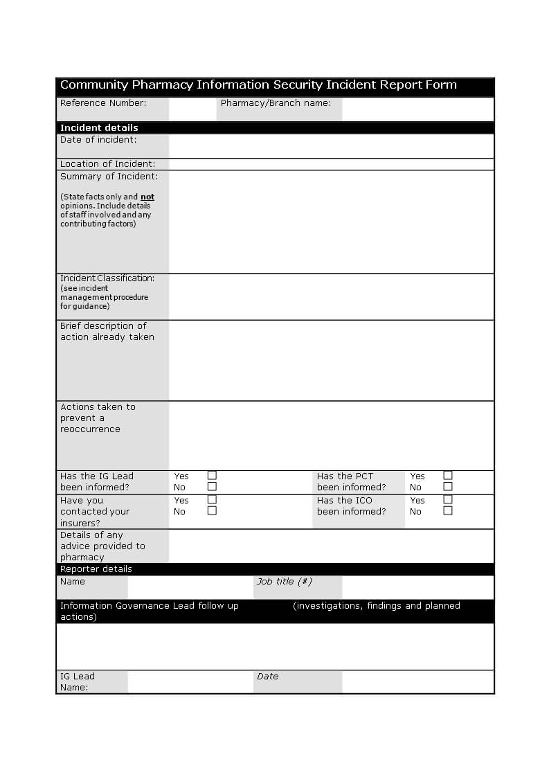 Information Security Incident Report Template | Templates At Regarding Information Security Report Template