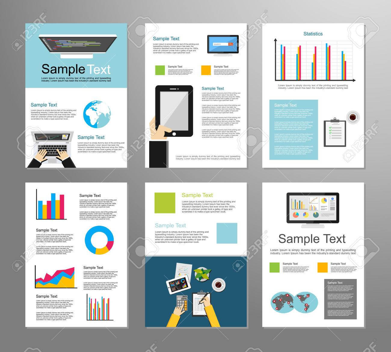 Information Technology Or Business Infographic Elements. It Background Pertaining To Technical Brochure Template