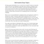 Informative Essay Examples, Samples, Outline To Write An A+ With 500 Word Essay Template