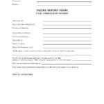 Injury Report Form For Film Productions Regarding Injury Report Form Template