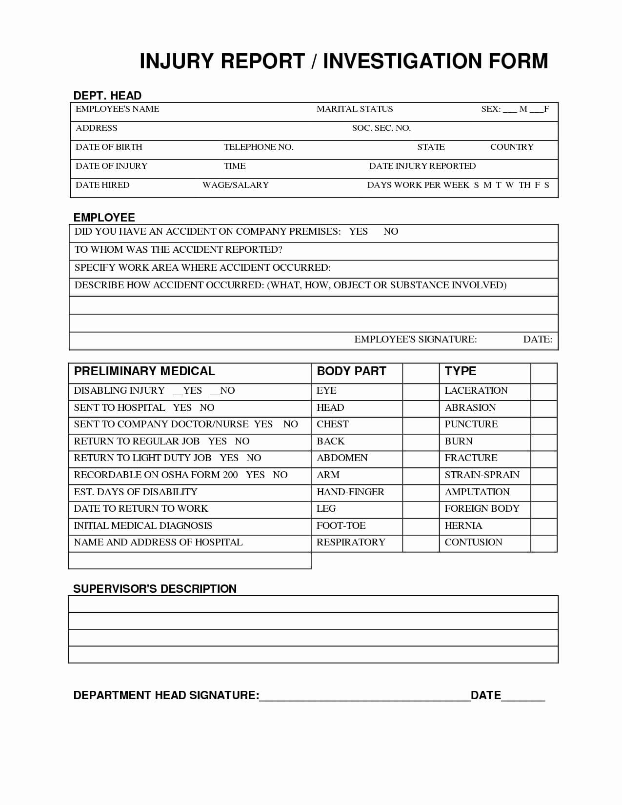 Injury Report Form – Locksmithcovington Template Throughout Injury Report Form Template
