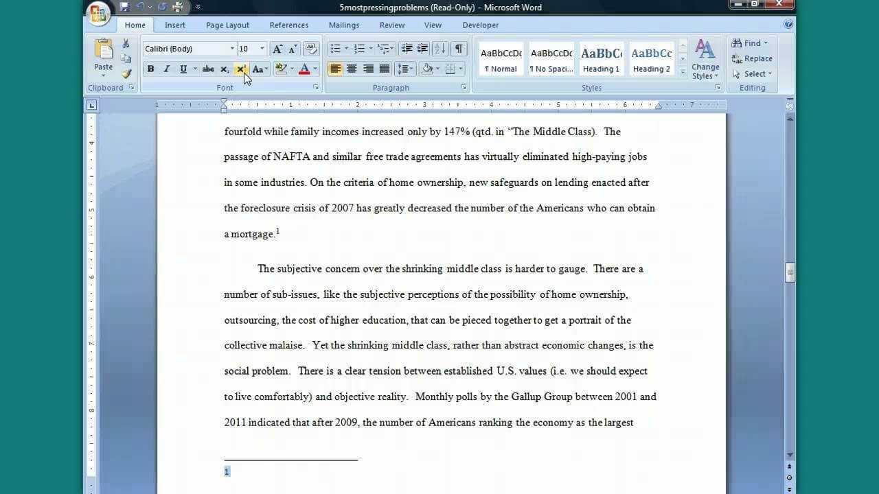 Inserting A Footnote In Word (Turabian Footnote Bib. Style) Throughout Turabian Template For Word