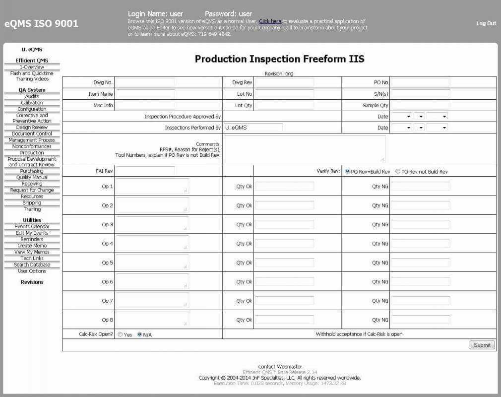 Inspection Report Template | Template Business With Regard To Part Inspection Report Template