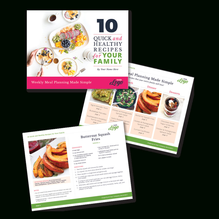 Instant Download, Indesign Template For A Freebie – Meal Planning And  Recipe Card Version 1 Regarding Recipe Card Design Template