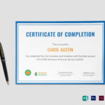 Insurance Completion Certificate Template Pertaining To Mock Certificate Template