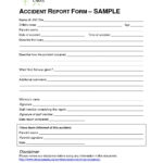 Insurance Incident Report Template Injury Work Form Stock with Insurance Incident Report Template