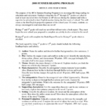 Introduction To Book Port Example Format For College Pdf For 6Th Grade Book Report Template