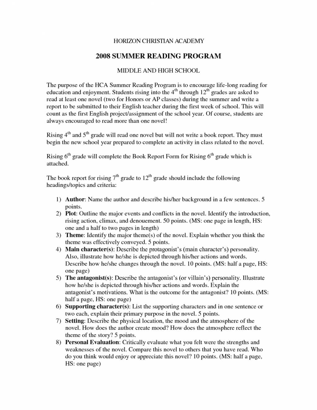 Introduction To Book Port Example Format For College Pdf For 6Th Grade Book Report Template