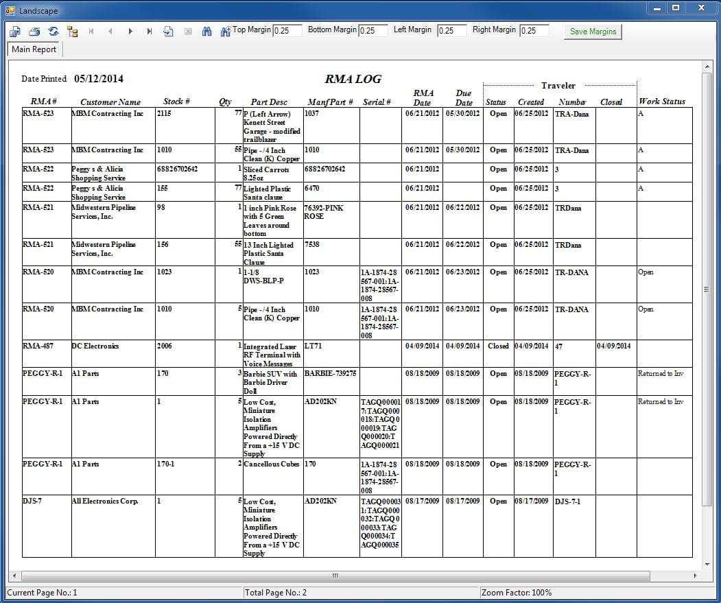 Inventory Rma Software In Rma Report Template