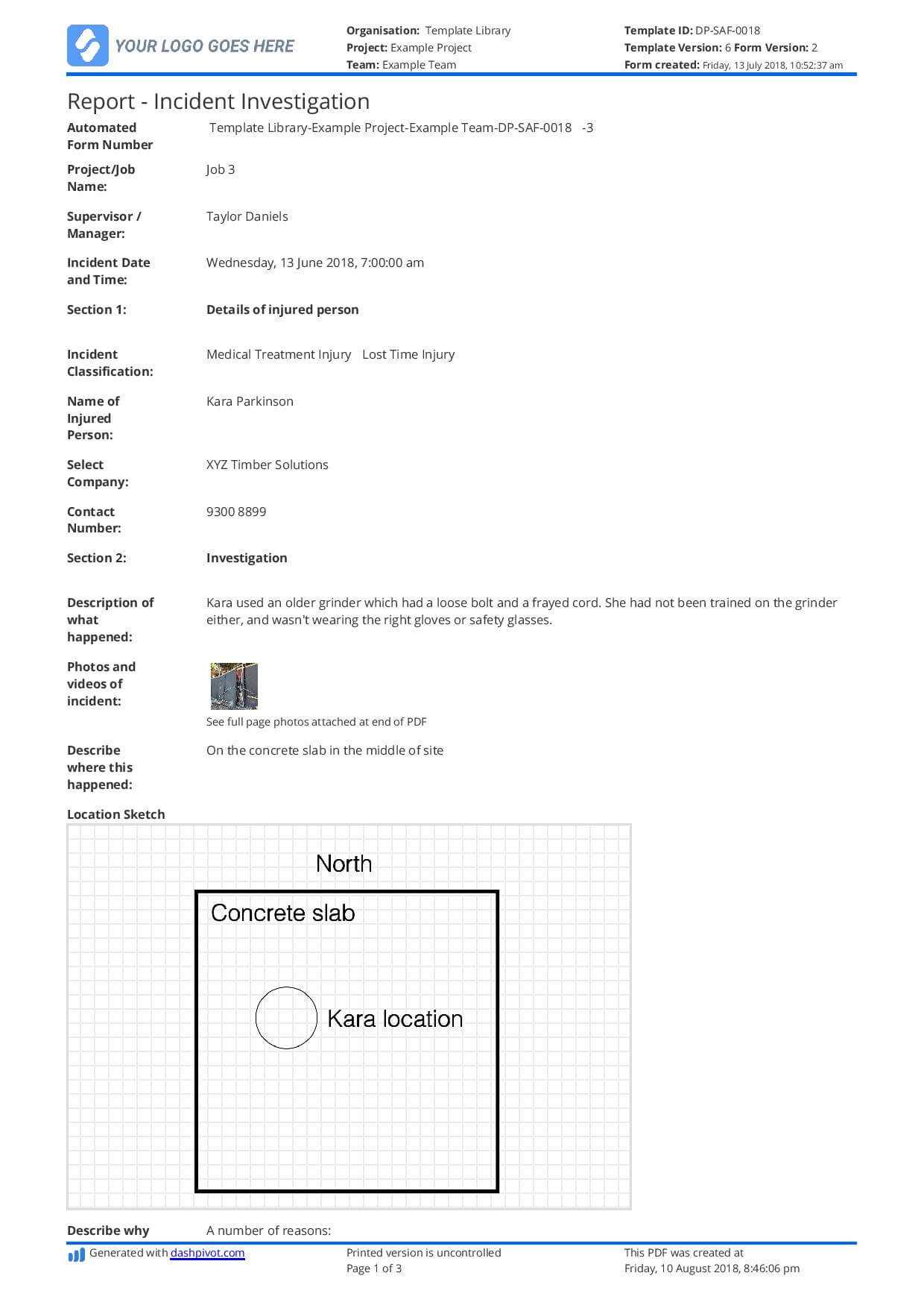 Investigation Report Format In Excel Deviation Example Pdf With Deviation Report Template