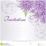 Invitation Template Blank With Purple Abstract Flowers Stock In Blank Templates For Invitations