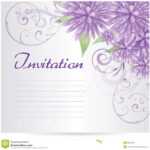 Invitation Template Blank With Purple Abstract Flowers Stock In Blank Templates For Invitations