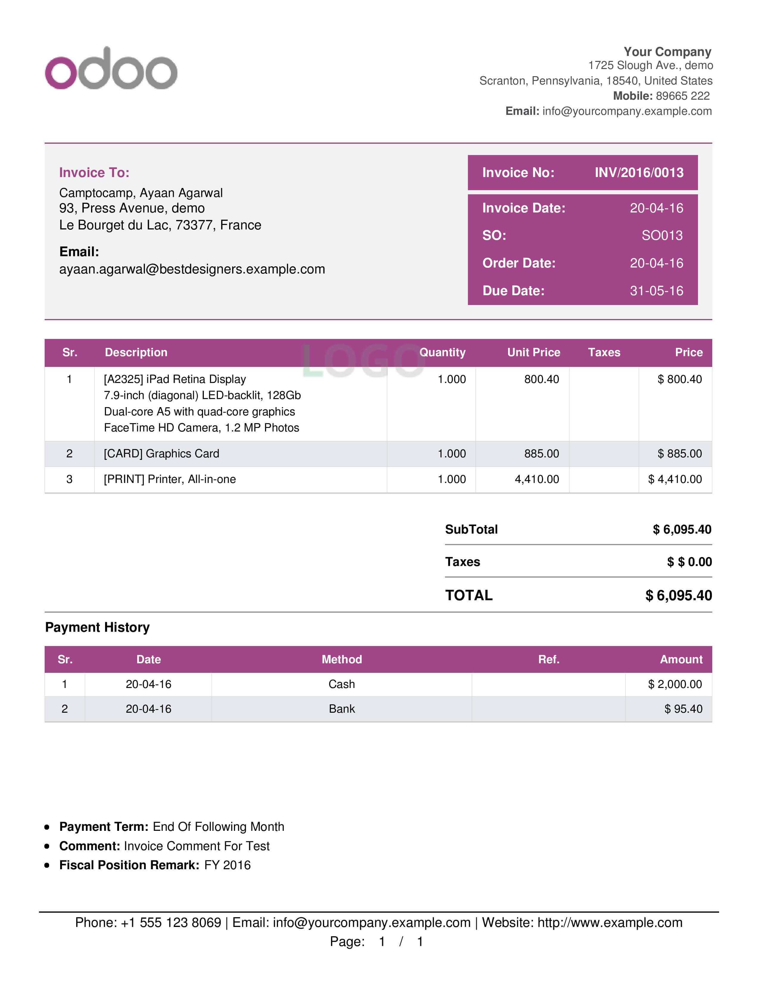 Invoice Template Odoo 10 Lessons That Will Teach You All With Regard To Acquittal Report Template