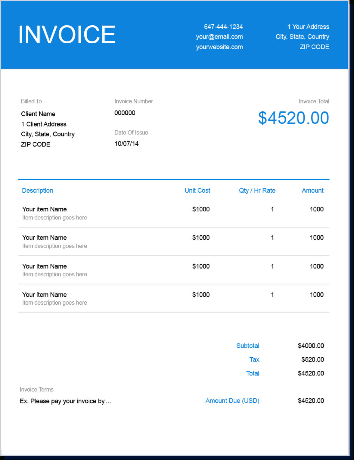 Invoice Template | Send In Minutes | Create Free Invoices Regarding Free Downloadable Invoice Template For Word