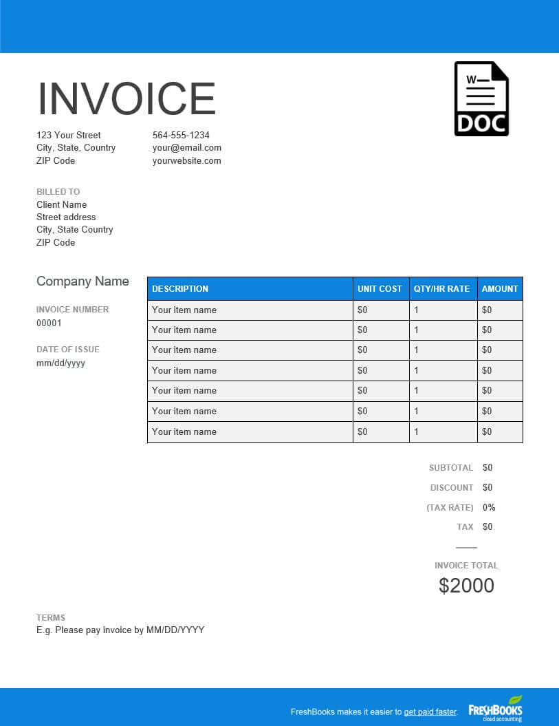 Invoice Template | Send In Minutes | Create Free Invoices With Regard To Personal Check Template Word 2003