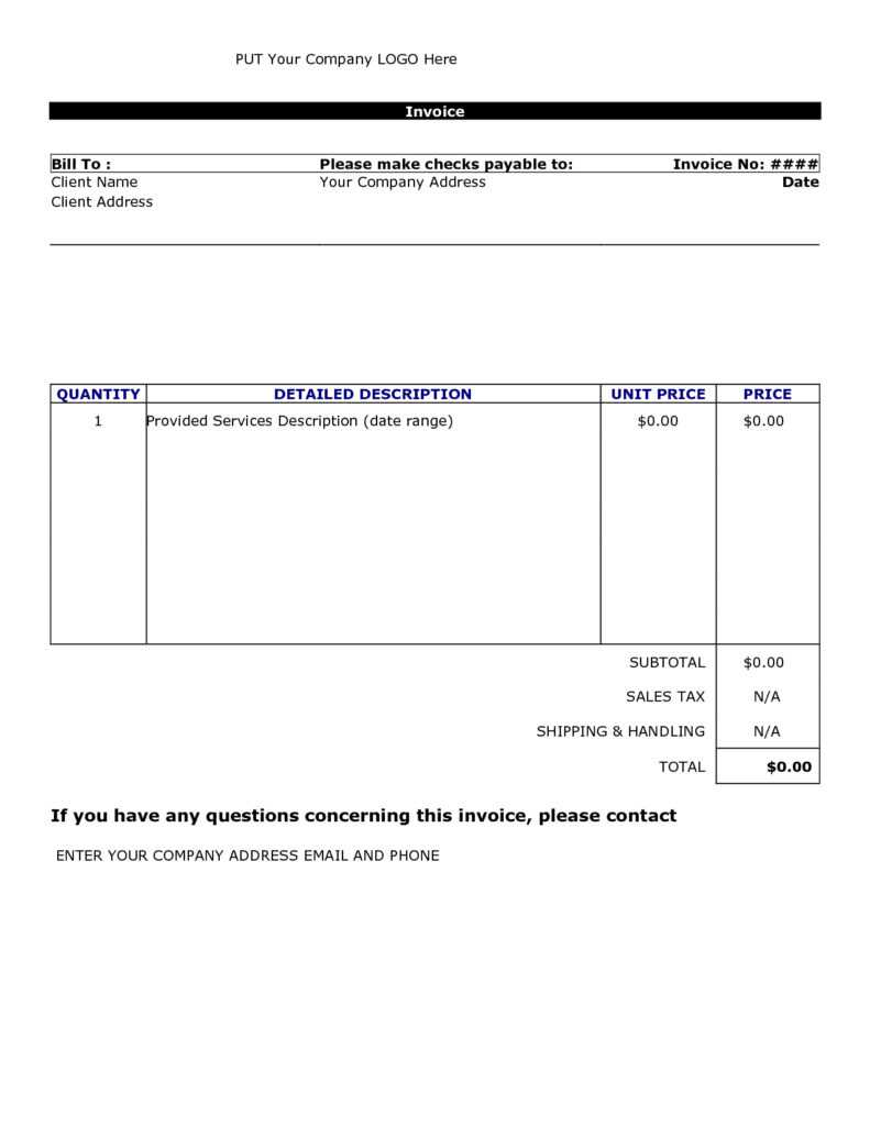 Invoice Template Word 2010