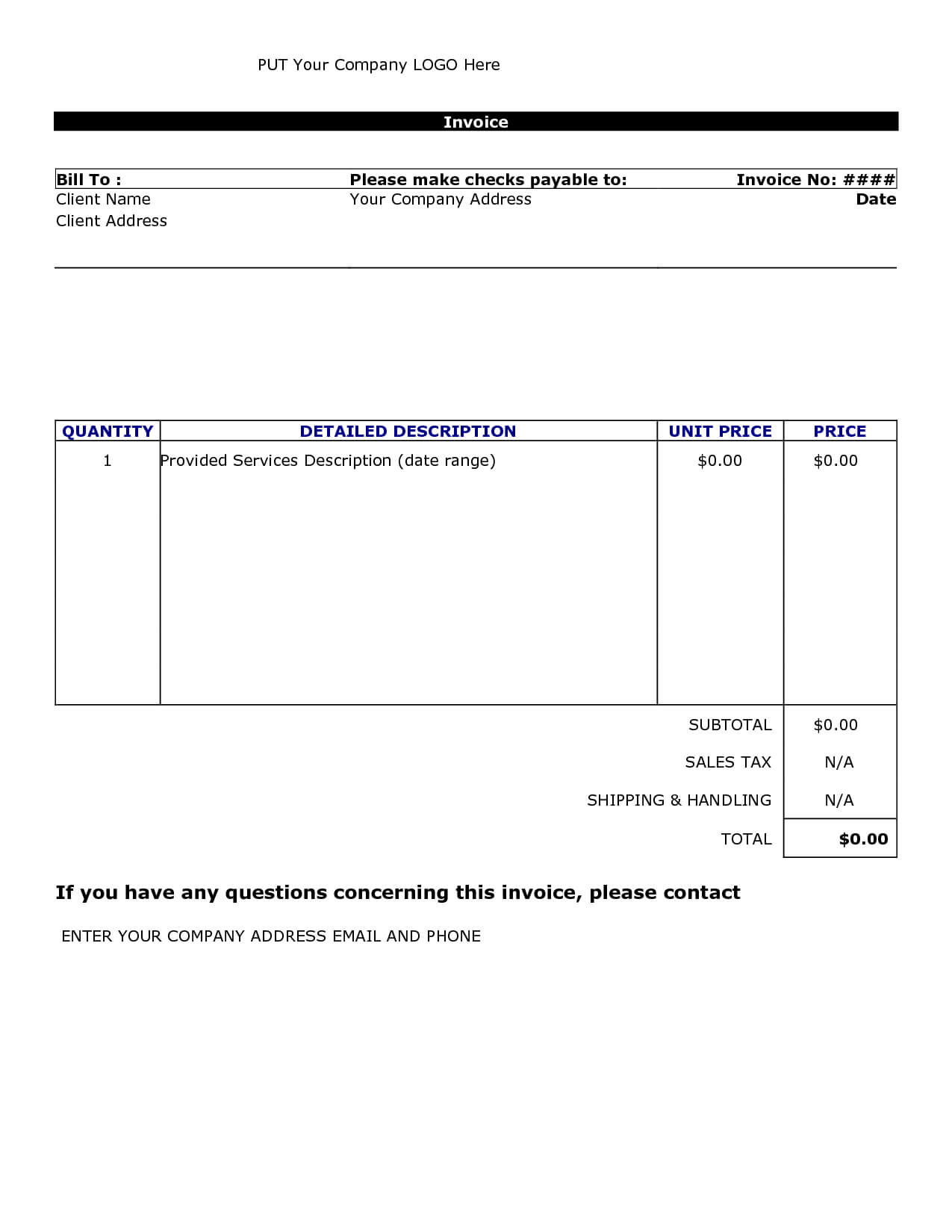 Invoice Template Word 2010 | Invoice Sample Template Pertaining To Invoice Template Word 2010