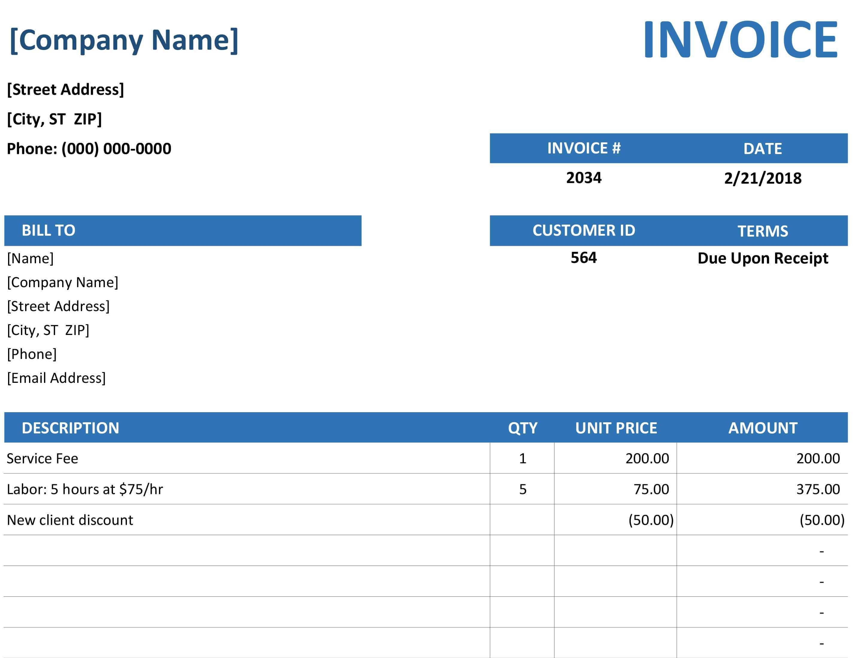 Invoices – Office Regarding Free Printable Invoice Template Microsoft Word