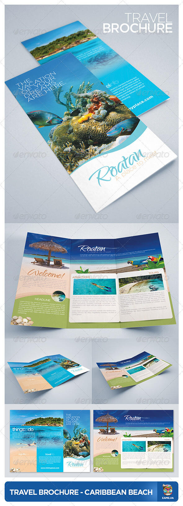 Island Graphics, Designs & Templates From Graphicriver Within Island Brochure Template