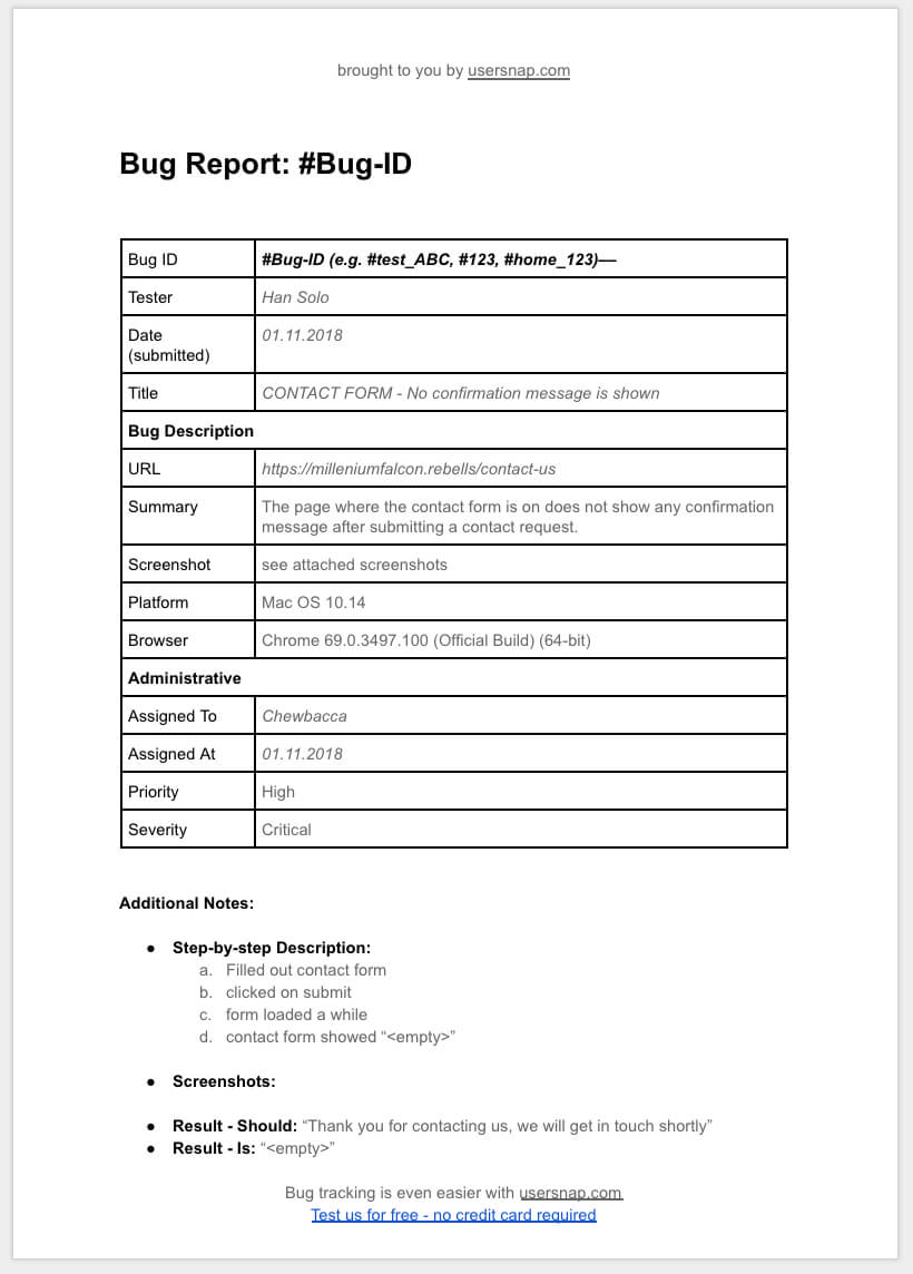 Issue Report Template Marker Io Capture Jira Issues Bugs Intended For Bug Summary Report Template