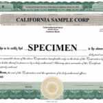 Issuing Corporate Shares – The Juicing Jurist Within Corporate Share Certificate Template