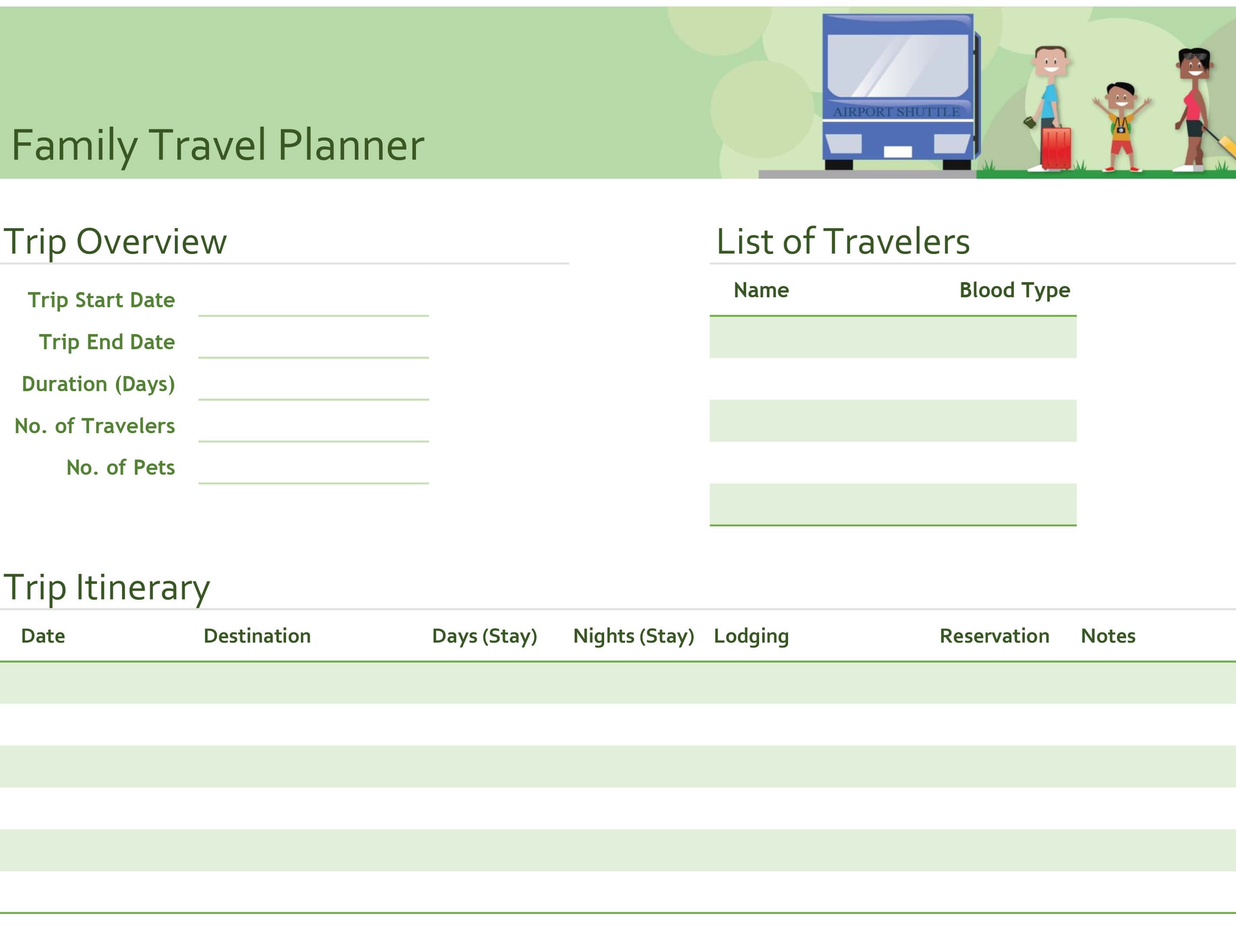 Itineraries – Office Pertaining To Blank Trip Itinerary Template