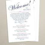 Itinerary Cards For Wedding Hotel Welcome Bag – Printed With Regard To Wedding Hotel Information Card Template