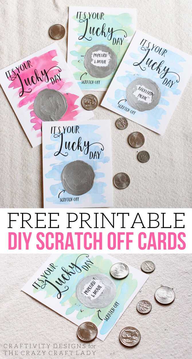 It's Your Lucky Day! Free Diy Scratch Off Cards – The Crazy Regarding Scratch Off Card Templates