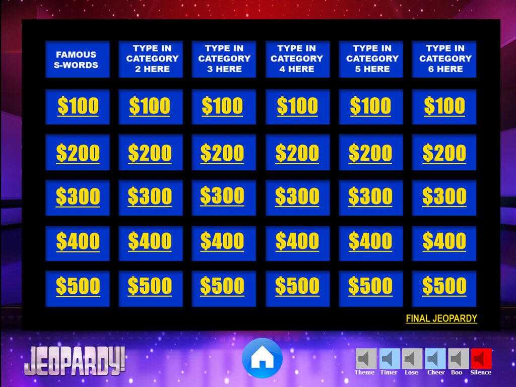 Jeopardy Powerpoint Template With Music | Games | Jeopardy Intended For Quiz Show Template Powerpoint