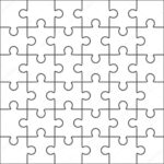 Jigsaw Puzzle Blank Template, 36 Pieces — Stock Vector Throughout Blank Jigsaw Piece Template
