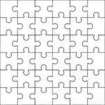 Jigsaw Puzzle Blank Template, 36 Pieces — Stock Vector Throughout Blank Jigsaw Piece Template