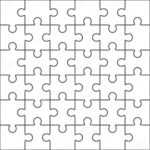 Jigsaw Puzzle Blank Template, 36 Pieces — Stock Vector Throughout Blank Jigsaw Piece Template