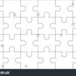 Jigsaw Puzzle Blank Template 6X4 Elements Stock Vector For Blank Jigsaw Piece Template