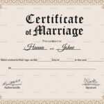 Keepsake Marriage Certificate Template Regarding Certificate Of Marriage Template