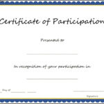 Key Components To Include On Certificate Of Participation Regarding Certificate Of Participation Template Doc