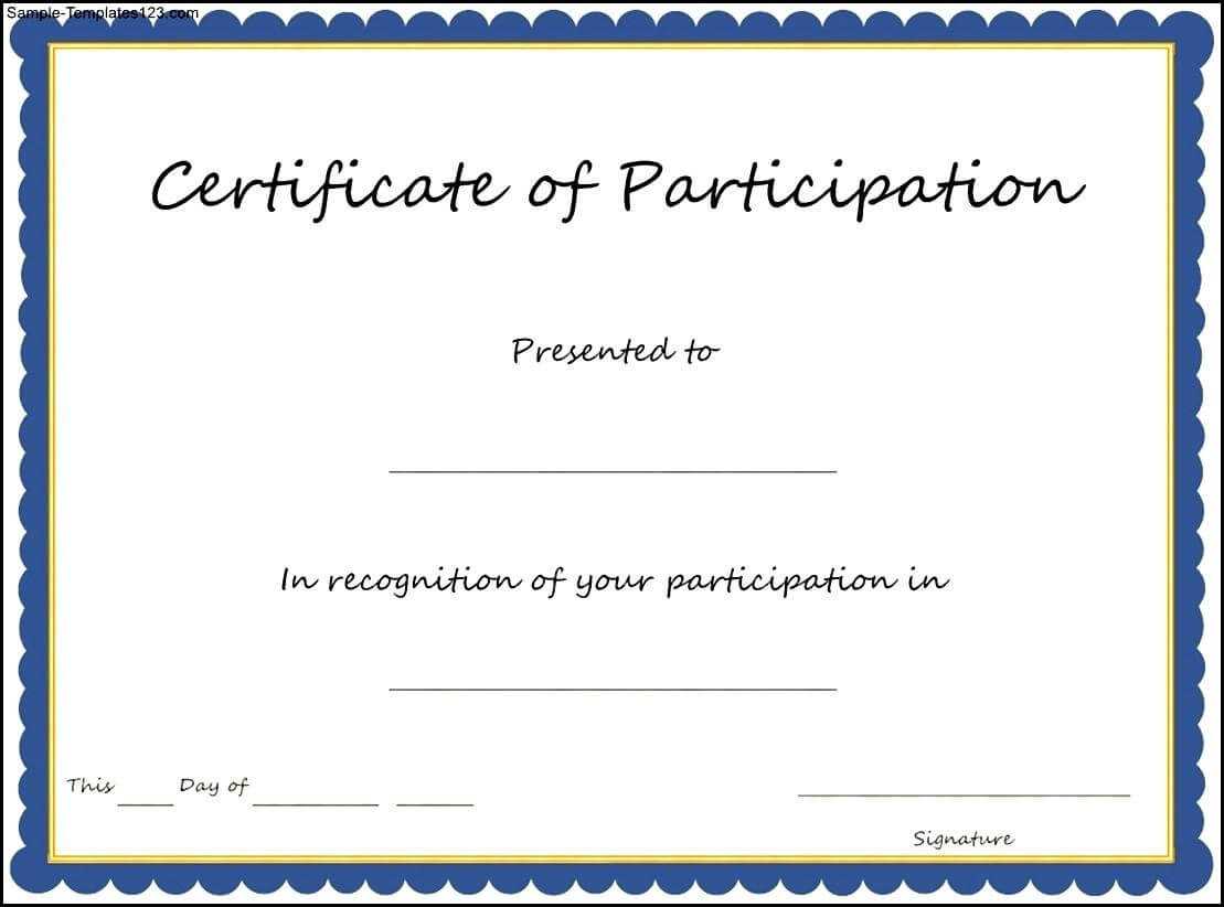 Key Components To Include On Certificate Of Participation Regarding Certificate Of Participation Template Doc