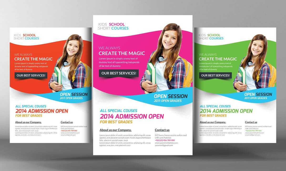 Kids School Flyer Templatebusiness Templates On Creative Intended For School Brochure Design Templates