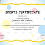 Kids Sports Participation Certificate Template In Athletic Certificate Template