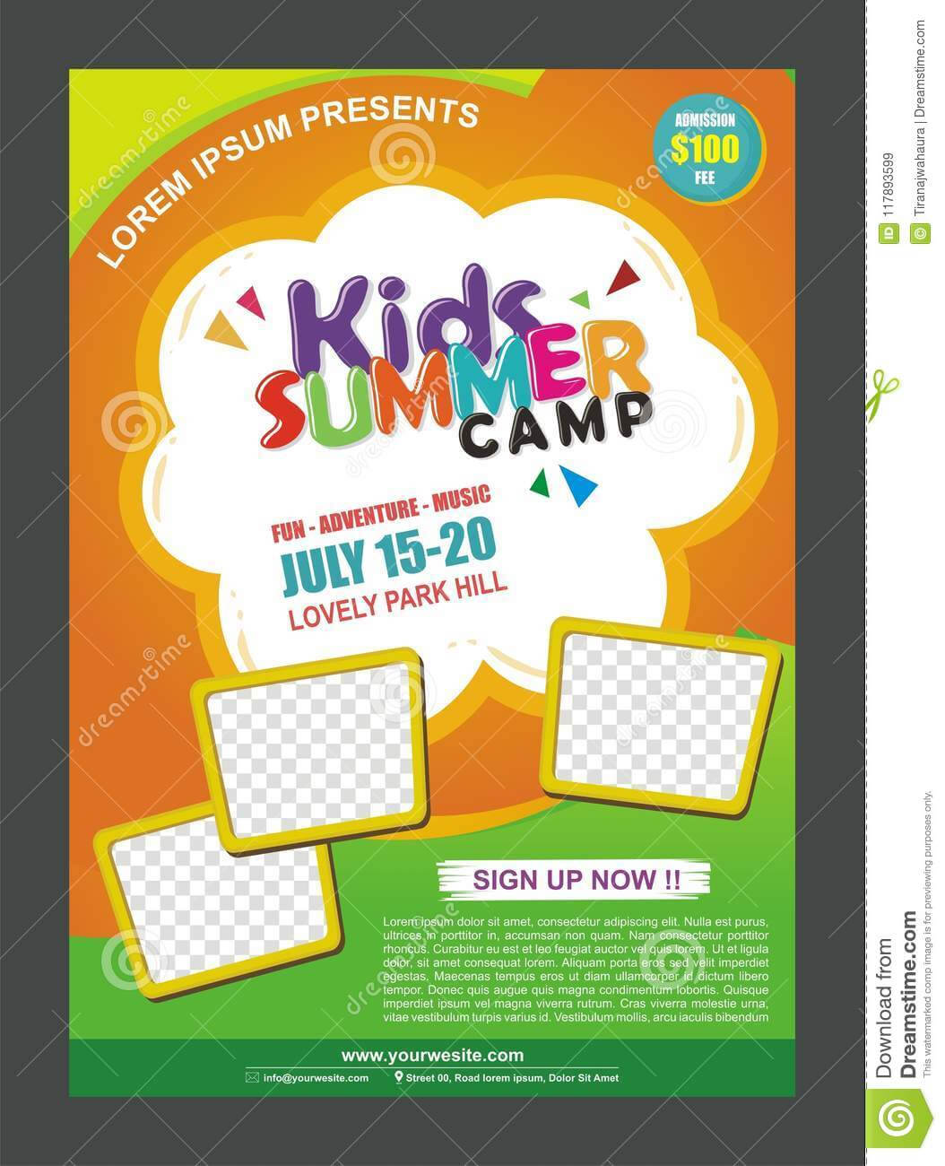 Kids Summer Camp Banner Poster Design Template For Kids Pertaining To Summer Camp Brochure Template Free Download