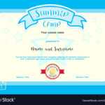 Kids Summer Camp Document Certificate Template With Summer Camp Certificate Template