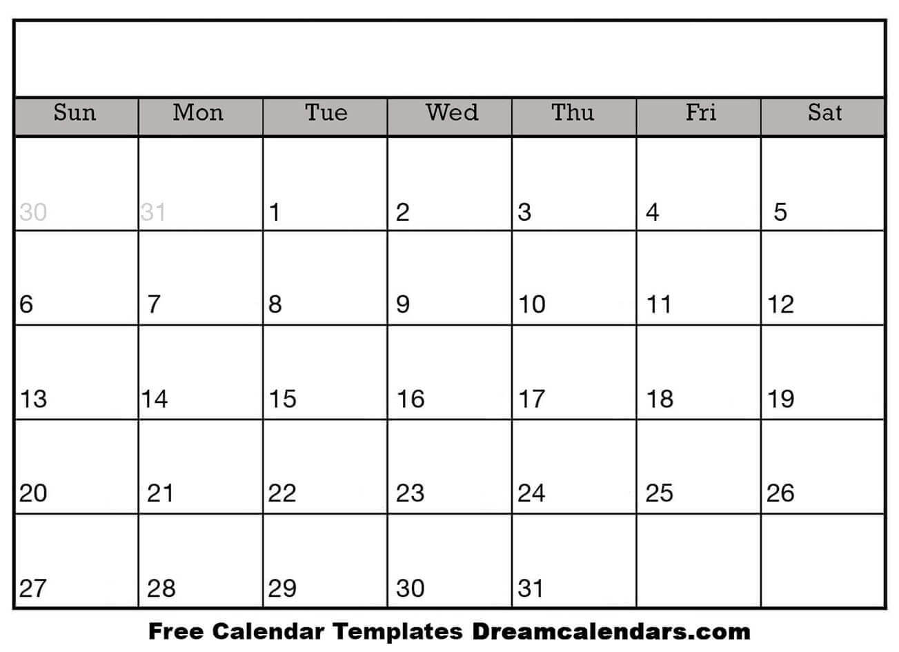 Ko Fi – Blank Printable Calendar Templates – Ko Fi In Blank Calander Template