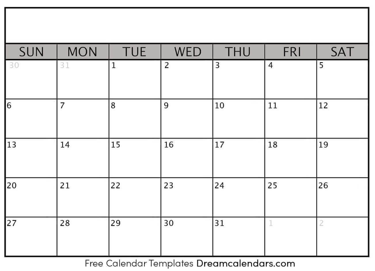 Ko Fi – Blank Printable Calendar Templates – Ko Fi Inside Full Page Blank Calendar Template